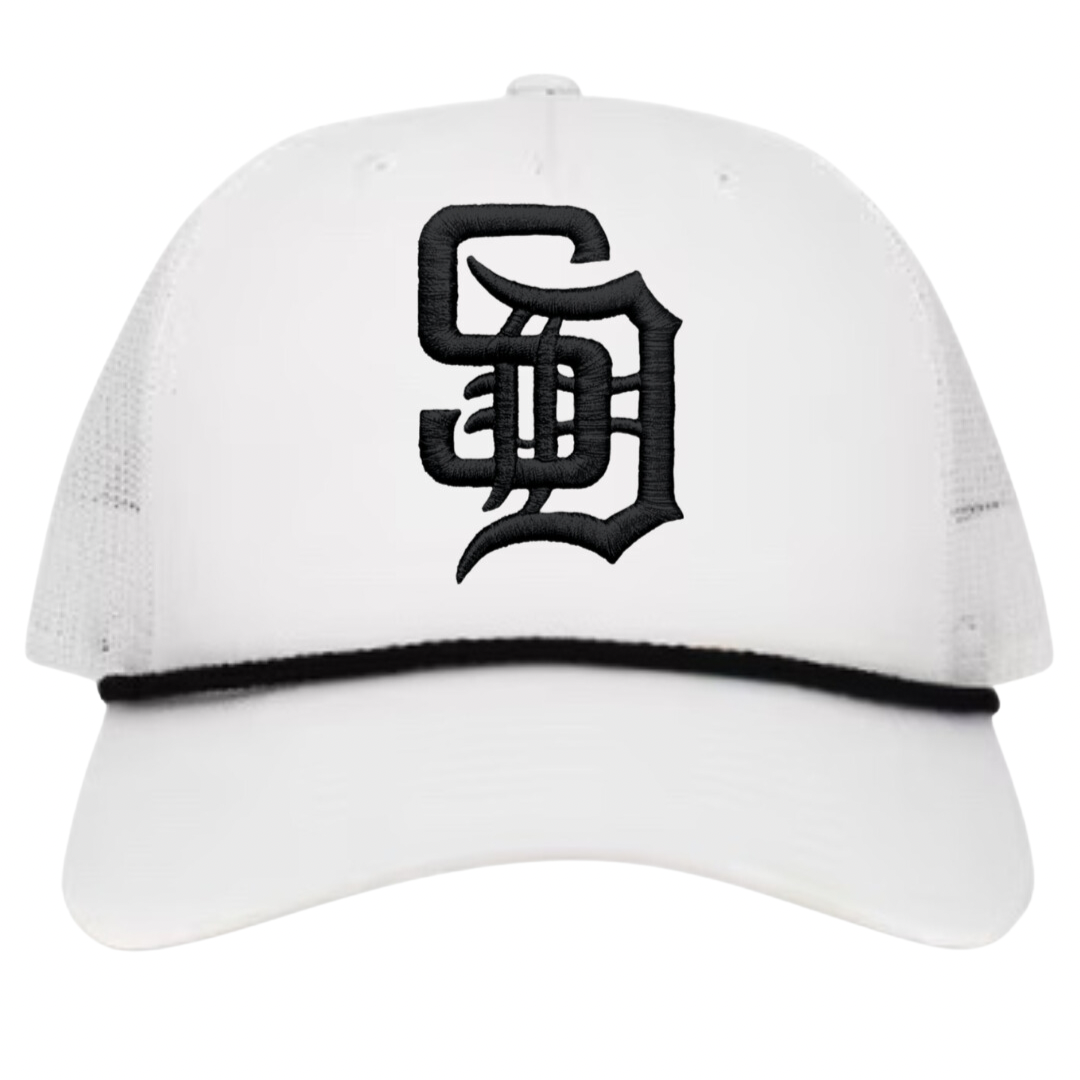 White SD Golf Trucker Hat